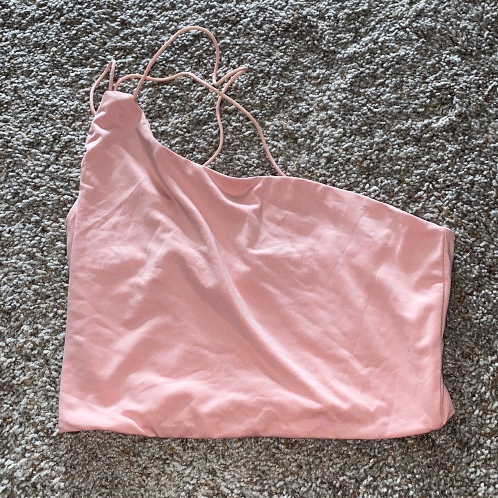 Shein one shoulder strappy tank top